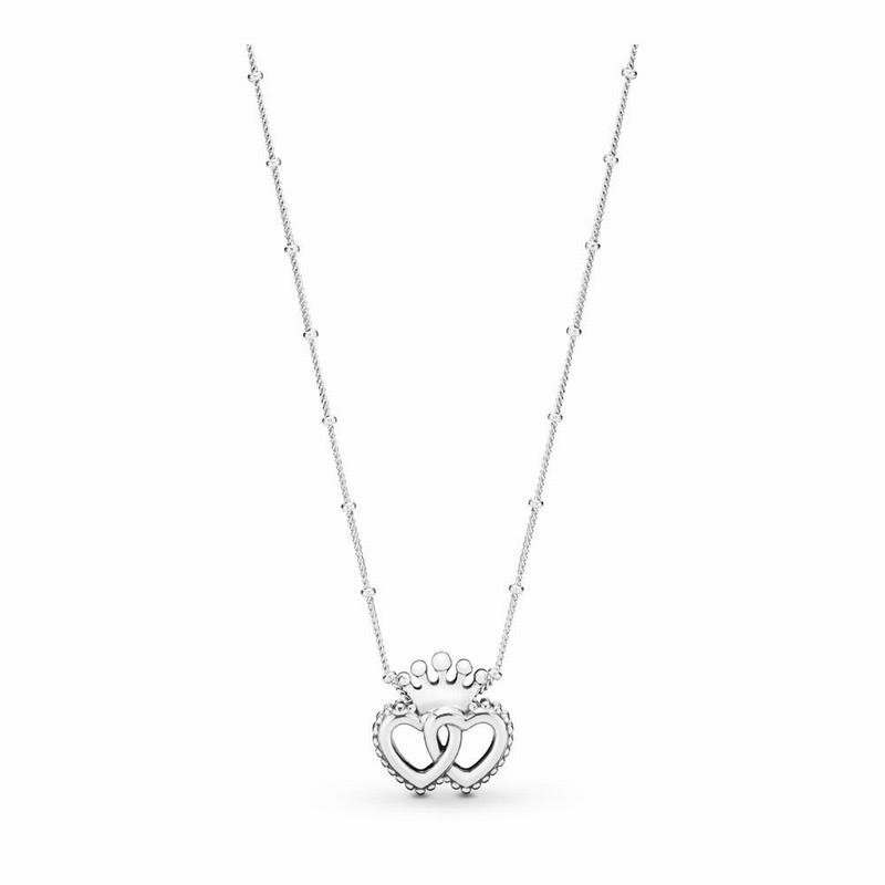 Pandora United Regal Hearts Necklace Silver Egypt FO0791628